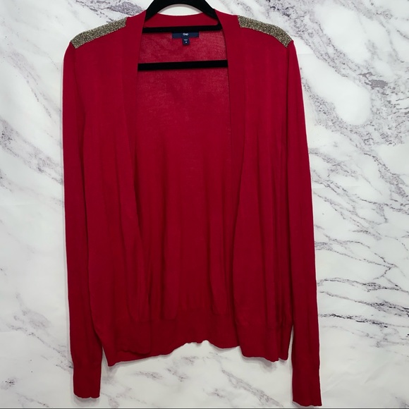 GAP Red Open Front Cardigan Sweater - Picture 1 of 6
